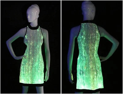 Womens Fiber Optic LED RGB Light up Evening Prom Party Night Club Dress Costume - Image 1 of 4