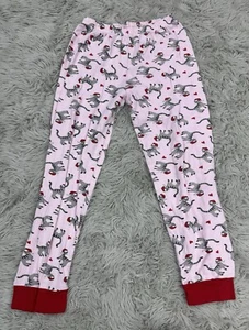 Crazy 8 Girls sz 8 Pink Santa Cat Pajama Pants - Picture 1 of 3