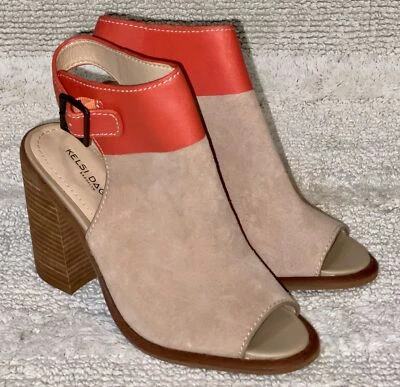 KELSI DAGGER Milton Trigo Pimentón Gamuza Punta Abierta Botín Tacones Altos Mujer Talla 6.5 Foto 1 de 4