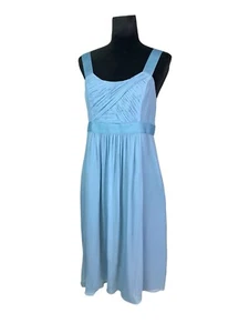 NWT Boden 100% Silk Dress UK12 US8 Blue Chiffon Knee Length Dress - Picture 1 of 16