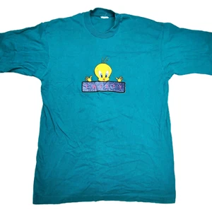 Vintage Tweety Bird T-shirt Women's Large Looney Tunes Single Stitch Embroidered - Picture 1 of 9