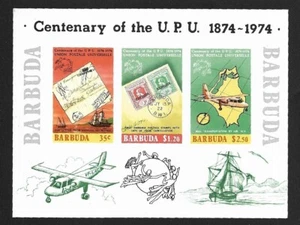 MNH Barbuda 1874 - 1974 UPU Centenary Souvenir Mini Sheet Scott# 169a Stamps - Picture 1 of 1