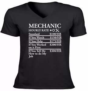 Funny Mechanic Jokes Graphic Tee T-shirt Mechanic Hourly Rate Labor Auto repair - Picture 1 of 11