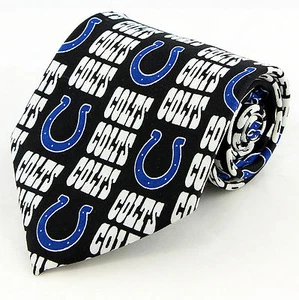 Indianapolis Colts Mens Necktie NFL Licensed Football Sports Black Neck Tie - Picture 1 of 3