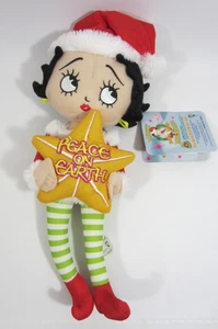 Betty Boop Frohe Weihnachten Frieden auf Erden! 16 Zoll Plüschtier Stofftier 2011 Neu mit Etikett - Bild 1 von 11