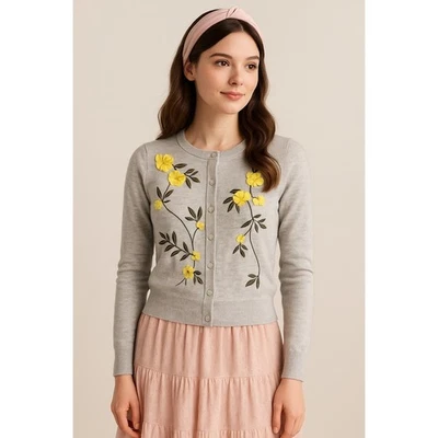 Cárdigan Suéter Charter Club Tejido Para Mujer S Cottagecore Coqueta Femenina Foto 1 de 4