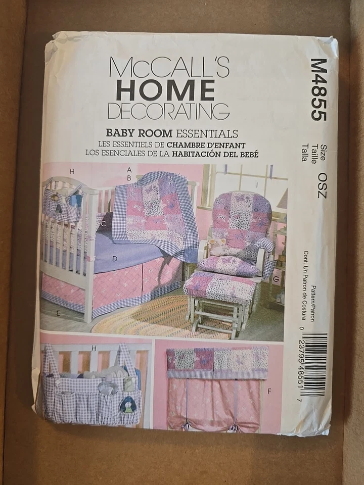McCALL'S Home Decorating BABY NURSERY ROOM ESSENTIALS Sewing Pattern M4855 UNCUT - Image 1 of 2