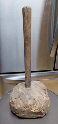 Primitive Wooden Masher / Crusher Tool  Man Cave? - Image 1 of 4