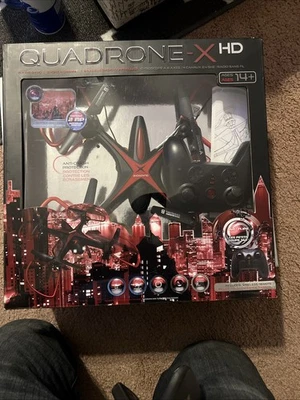 QUADRONE X- HD DRONE WITH Video HD CAMERA 13 X 13 X 3.75"--NEW Open Box - Image 1 of 4