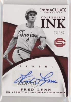 2015 Panini Immaculate Collegiate Ink Red /25 Fred Lynn #11 Auto - Image 1 of 2
