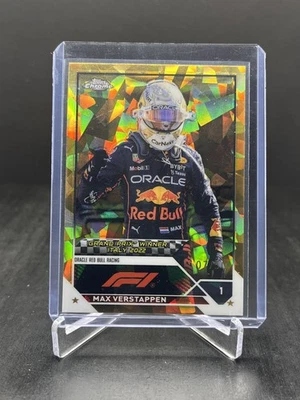 2023 Topps Chrome Sapphire F1 Max Verstappen GP Winner Italy Gold 07/50 #159 - Image 1 of 2