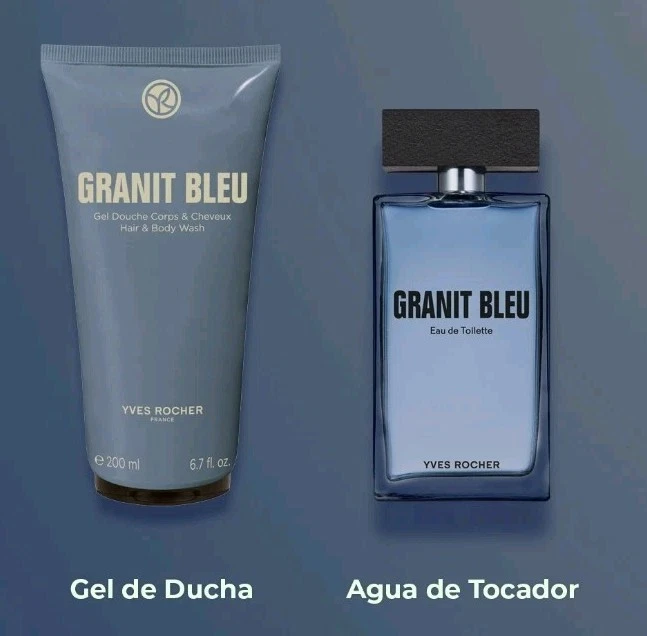 YVES ROCHER Juego de Duo Granit Bleu Eau de Toilette y Jabón para Cabello y Cuerpo para Hombres Foto 1 de 1