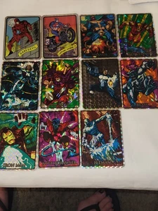 1990s MARVEL UNIVERSE VENDING MACHINE PRISM STICKERS 11 DIFFERENT HEROES & 5... - Picture 1 of 10