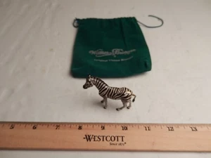 Rare Cute Franz Bergman Vienna Miniature Zebra Bronze Cold Painted Austria & Bag - Picture 1 of 5