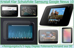 2x Kristall Klar für Samsung Google Nexus 10 Tablet Display Schutz Folie 3-lagig - Bild 1 von 1