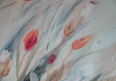 Vintage Rare Print Wind Flowers  " WINDY SPIRIT" 1989  39" X 25" Modernism  - Image 1 of 4