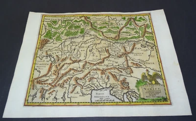 Mapa antiguo norte de Italia y los Alpes por Philipp Cluver 1697 Foto 1 de 4
