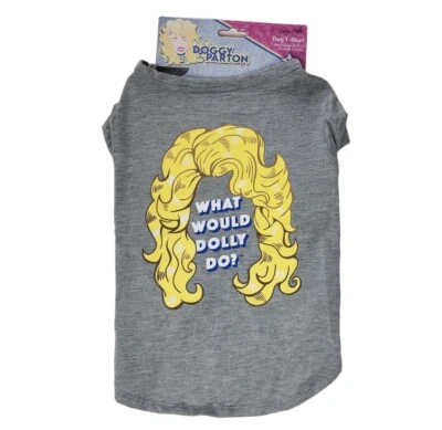 Camiseta Dolly Parton para cães Doggy Parton "O que Dolly faria?" Tamanho M - Imagem 1 de 4