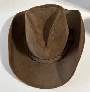 Minnetonka Wester Rodeo Rancher Hiker GenuineLeather Suede Cowboy girl Hat Sz M - Picture 1 of 12