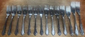 WM A Rogers Oneida LTD Deluxe Edelstahl Besteck Serviergabeln 14 insgesamt sehr schön - Bild 1 von 5