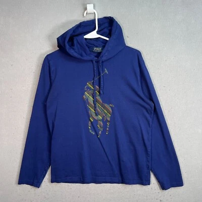 Polo Ralph Lauren Azul Sudadera con Capucha Manga Larga Camiseta Juvenil Pequeño Pullover Foto 1 de 4