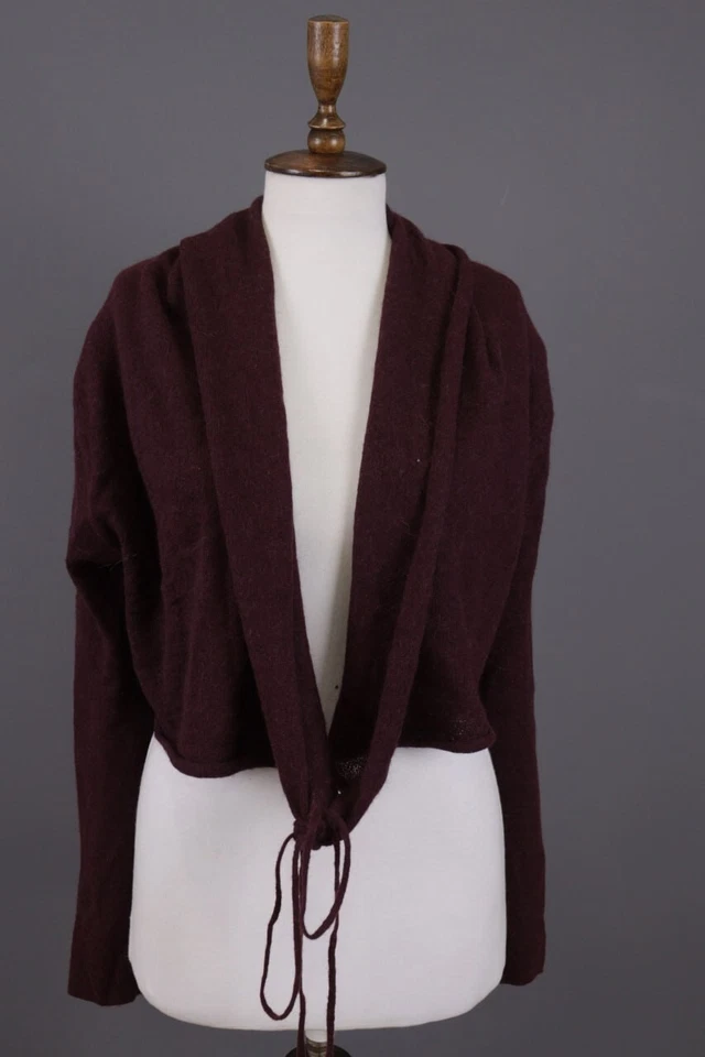 SARAH PACINI 棕色皇家婴儿羊驼羊毛针织开普开衫毛衣均码 — 第 1/4 张图片