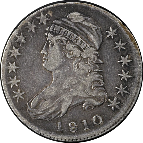 1810 Bust Half Dollar Choice VF+ 0-105 R.2 Great Eye Appeal Nice Strike Cover