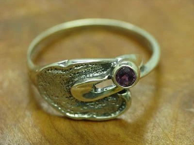 925 Argento Sterling Anello Con Spinello Ricoperto / Vero Argento / Rg 51/1,7g - Immagine 1 di 3