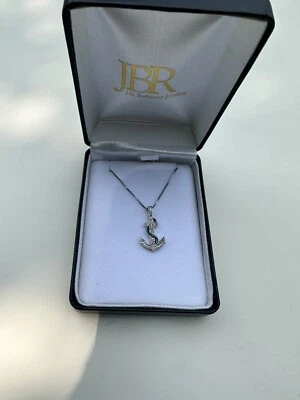 #72) Collar de ancla Jb Jewelers con diamantes azules y blancos Jwbr Foto 1 de 4