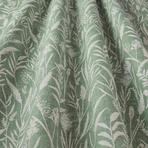 2.2 Metres iLiv Wild Grasses Jade Cotton Fabric Cushion Curtain Upholstery - Picture 1 of 9