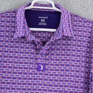 Bogey Bros Shirt Mens 2XL XXL Purple Golf Performance Stretch Send It Print AOP - Picture 1 of 9
