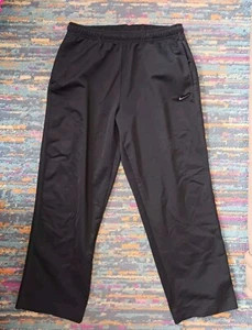 Vtg Nike Silver Tag Black Woven Track Pants Mens XL Y2K Ankle Zip - Picture 1 of 8