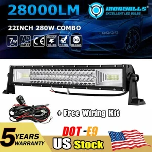 22" Inch 280W LED LIGHT BAR SPOT/FLOOD Beam DRL For Off-Road ATVs SUV Truck - Picture 1 of 12