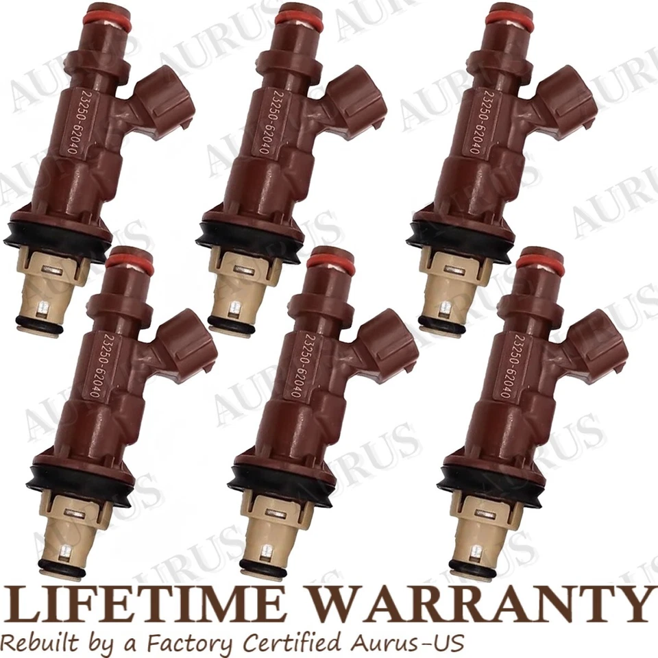 OEM Denso x6 Fuel Injectors for 1999-2004 Toyota 4Runner Tacoma Tundra 3.4L V6 - Image 1 of 4