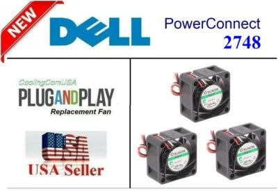 3x New replacement fans for Dell PowerConnect 2748 Fan Kit (XP166) - Image 1 of 4