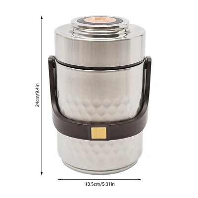 3层密封可堆叠食品保温银保温午餐盒 — 第 1/4 张图片