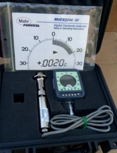MAHR LINEAR TRANSDUCER W/MAXUM III DIGITAL ELECTRONIC INDICATOR W/PELICAN CASE - Picture 1 of 23
