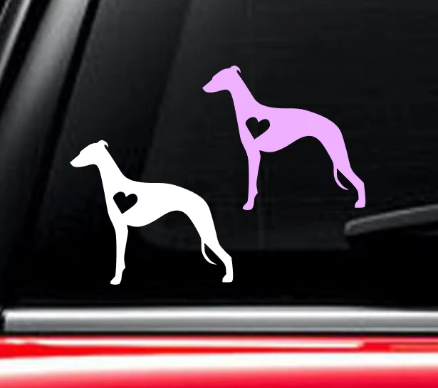 Calcomanía coche Whippet perro con corazón  Foto 1 de 1