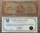 COSTA RICA: BANCO NACIONAL 20 COLONES 1944 P-202C IIWW RARE ANTIQUE NOTE🐉