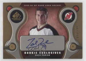 2005-06 SP Game Used Edition Exclusives /100 Zach Parise #RE-ZP Rookie Auto RC