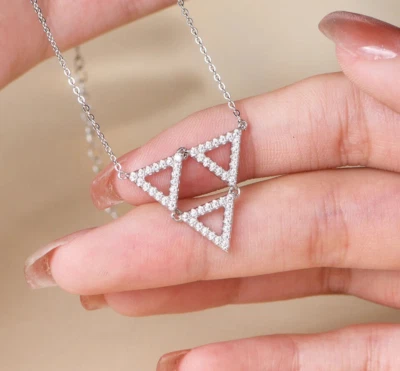 2ct VVS1 D Necklace Pendant 18K White Gold Lab-Created Diamond Test Pass - Image 1 of 2