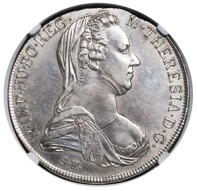 1780, Austria, Maria Theresa. Silver Thaler Coin. Venice, 1840-1866, H41. NGC AU - Image 1 of 4