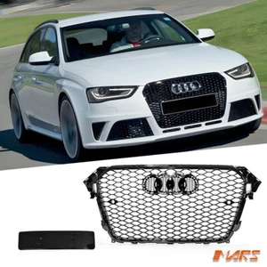 Gloss Black RS4 Style Front Bumper Grille Grill for AUDI A4 B8 2012-2015 Bodykit - Picture 1 of 9