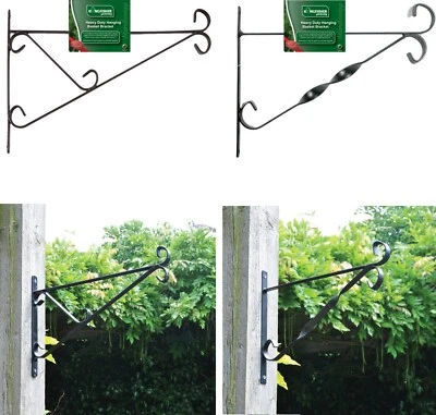Hanging Black Wall Mounted Bracket For Basket Plant Pots Available  In 12",15" - Image 1 of 4