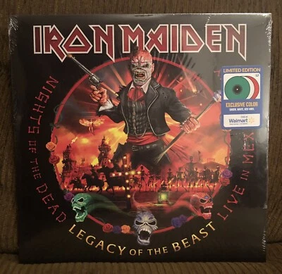 Iron Maiden Nights Of The Dead 3LP Green White Red Vinyl legacy beast walmart - Image 1 of 2
