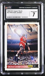 1992-93 UPPER DECK MICHAEL JORDAN #23 CGC 7 NEAR MINT ICONIC CARD HOF GOAT!!! - Picture 1 of 2