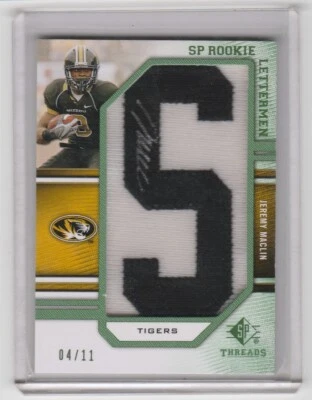 2009 SP Threads Rookie Lettermen Autograph Jeremy Maclin 4/11 - Image 1 of 2