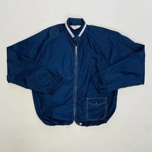 Vintage 60-70’s Sears the Men's Store Nylon Zip Windbreaker Jacket Blue Size L - Picture 1 of 5