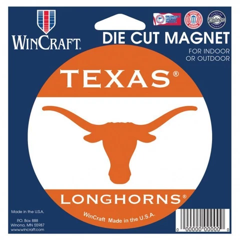 TEXAS LONGHORNS VINYL DIE-CUT LOGO MAGNET 4" ROUND NCAA LICENSED Cover