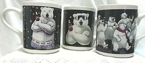 Juego de 3 tazas vintage colección oso polar Gibson Coca-Cola 1996 (2) 1999 (1) - Imagen 1 de 10